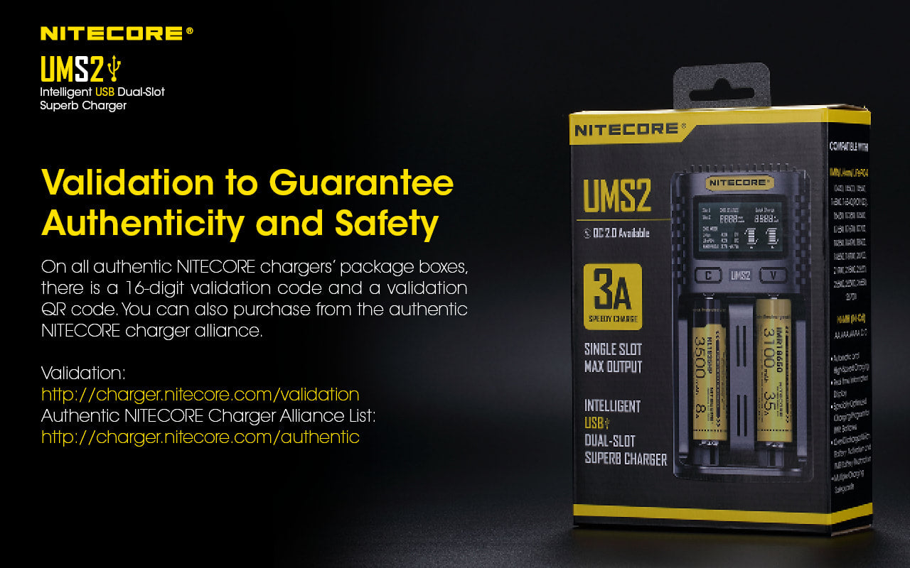 Nitecore Dual-Slot Superb Charger - UMS2