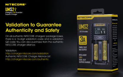 Nitecore Dual-Slot Superb Charger - UMS2