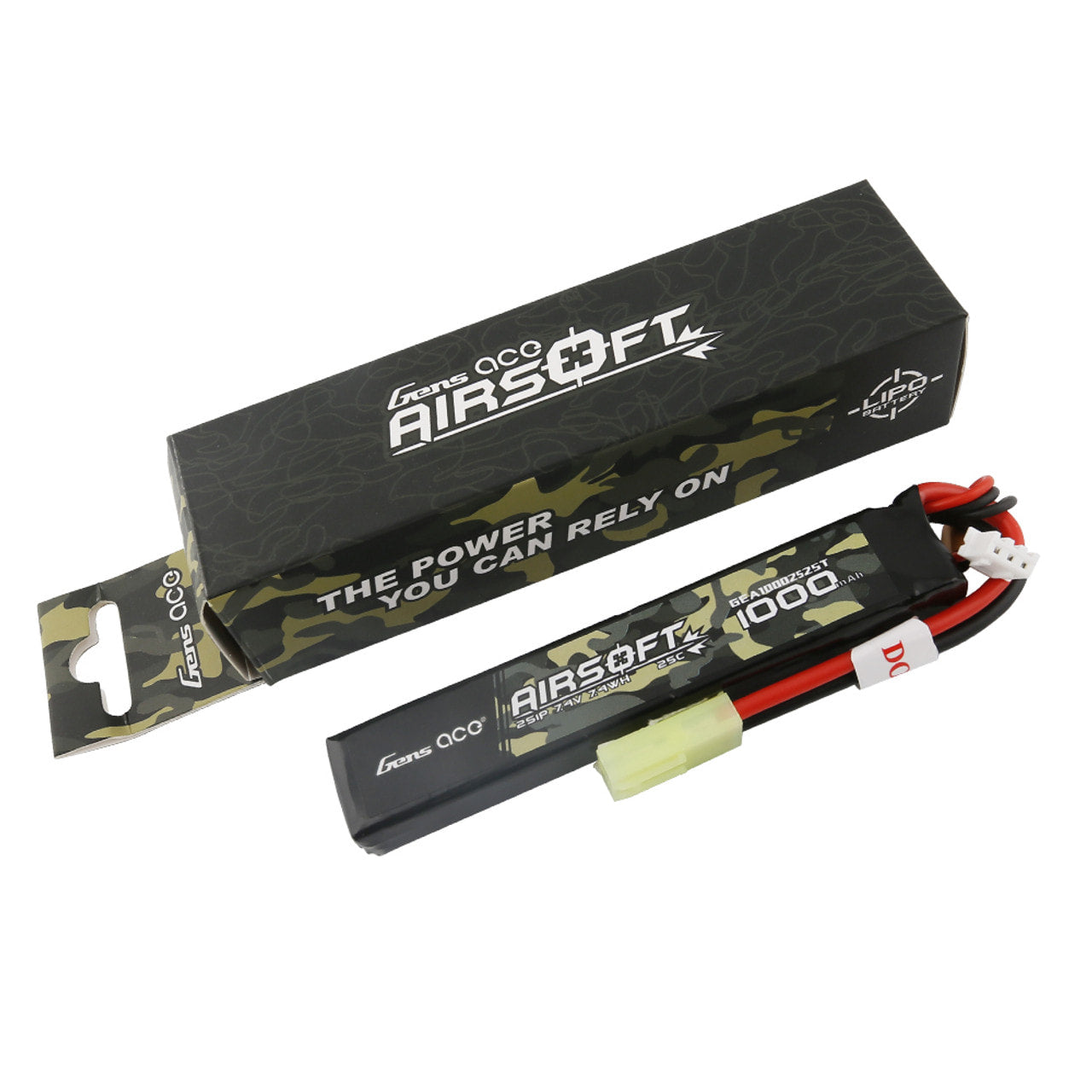 Gens ace 25C 1000mAh 7.4V Battery - Tamiya - Short Stick