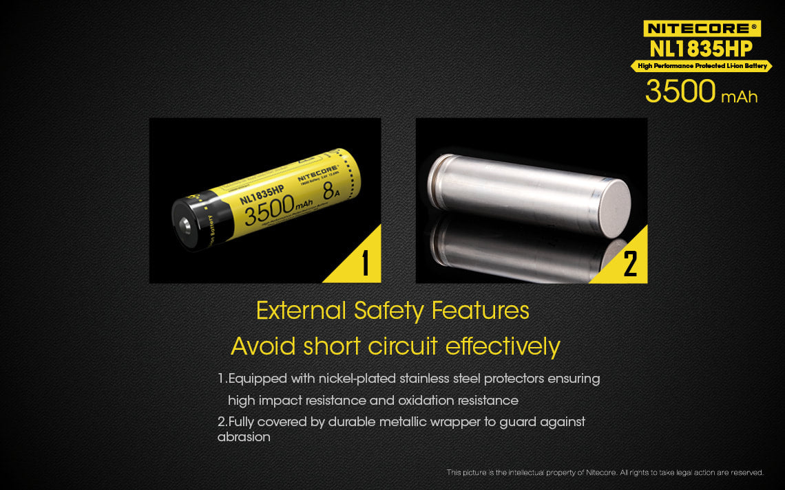Nitecore High Performance Protected Li-Ion Battery - NL1835HP