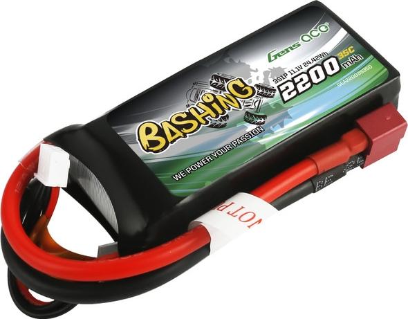 Gens ace 35C 2200mAh 11.1V Battery - Deans - Brick
