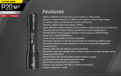Nitecore P20 V2 Tactical LED Light