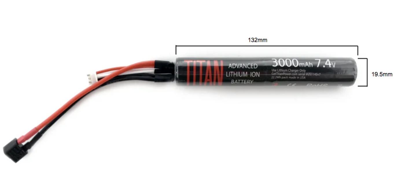 Titan 3000mAh 7.4v Stick T-Plug (Deans)