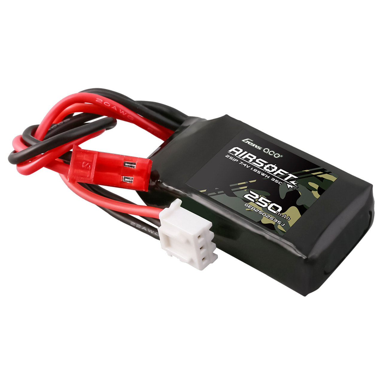 Gens ace 35C 250mAh 7.4V Battery - JST Plug