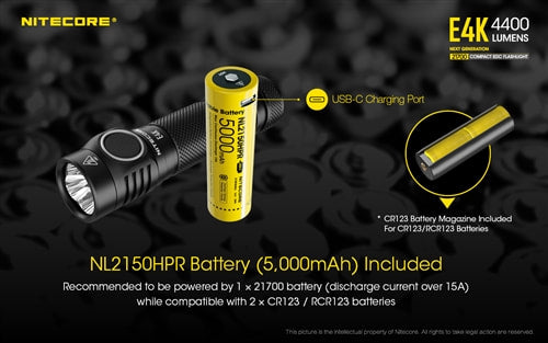 Nitecore 21700 Compact EDC Flashlight - E4K
