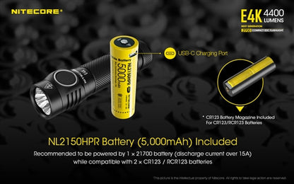 Nitecore 21700 Compact EDC Flashlight - E4K