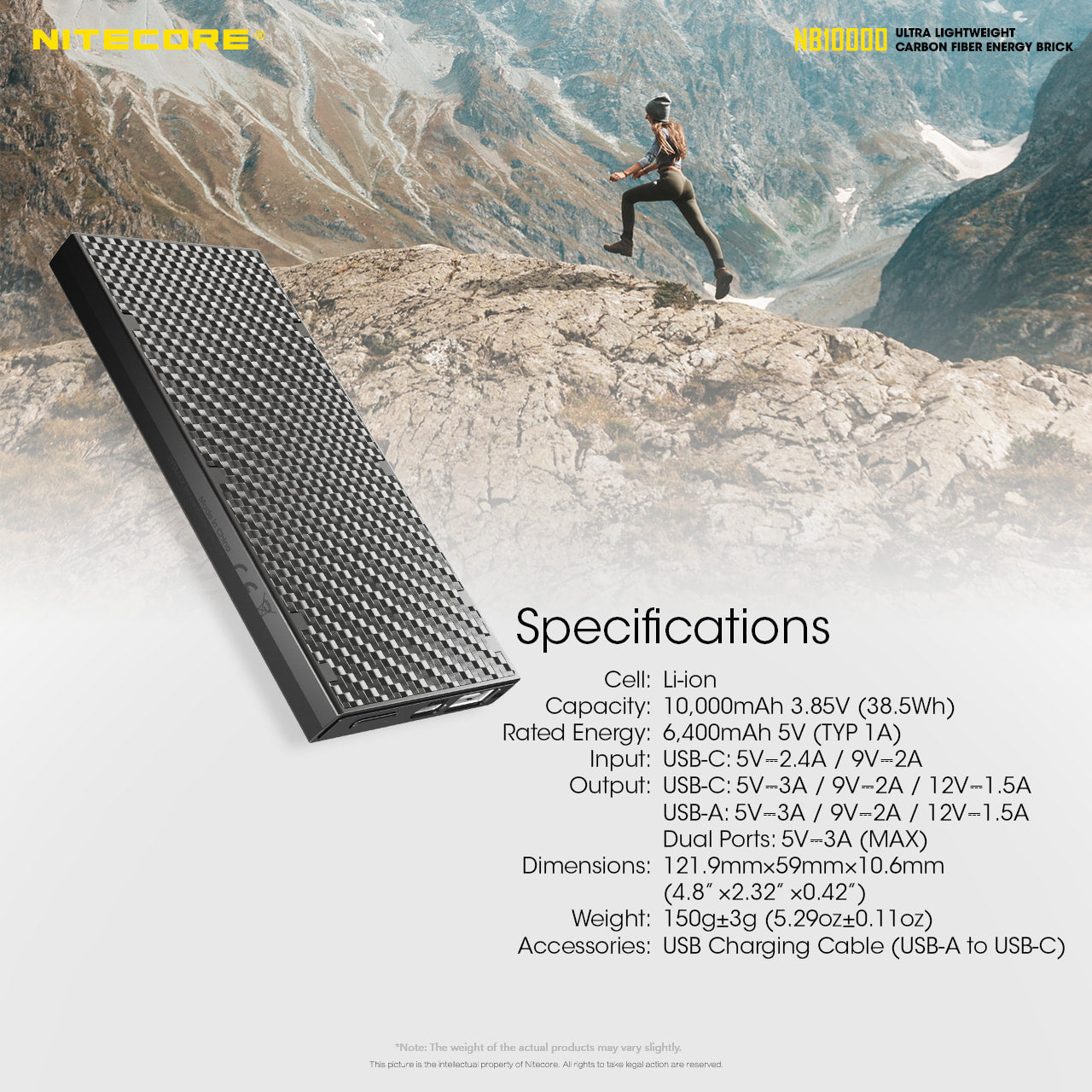 Nitecore Ultra Lightweight Energy Brick - NB10000