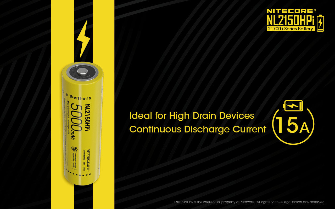 Nitecore High Drain 21700 i Series Battery - NL2150HPi