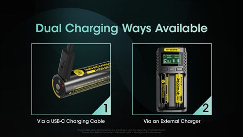 Nitecore 18650 USB-C Rechargeable Battery 3600mAh - NL1836R