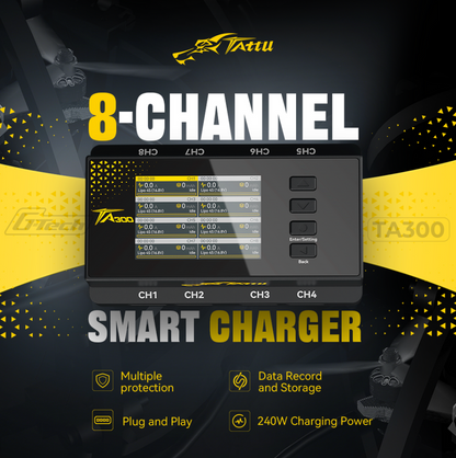 Gens Ace Tattu TA300 8 Channels Smart Charger With G-Tech