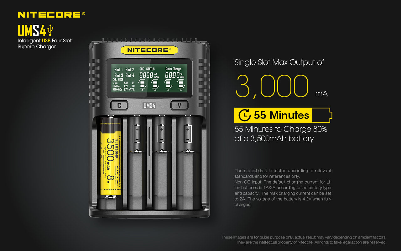 Nitecore USB 4-Slot Superb Charger - UMS4