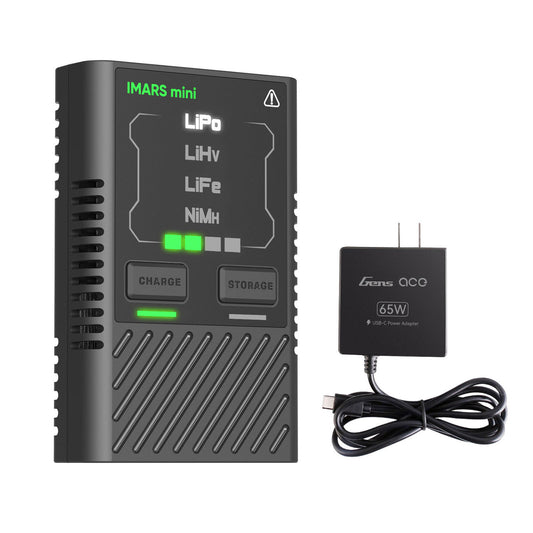 Gens Ace IMARS Mini Battery Charger w/USB-C Power Supply Adapter