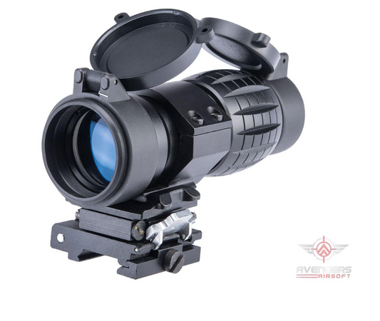 Avengers 4x FXD Magnifier w/Adjustable Flip-To-Side QD Mount