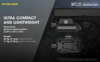 Nitecore Universal Compact Weapon Light - NPL20