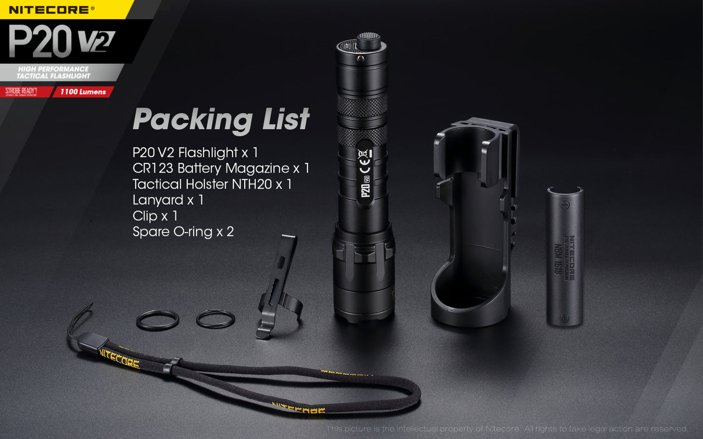 Nitecore P20 V2 Tactical LED Light