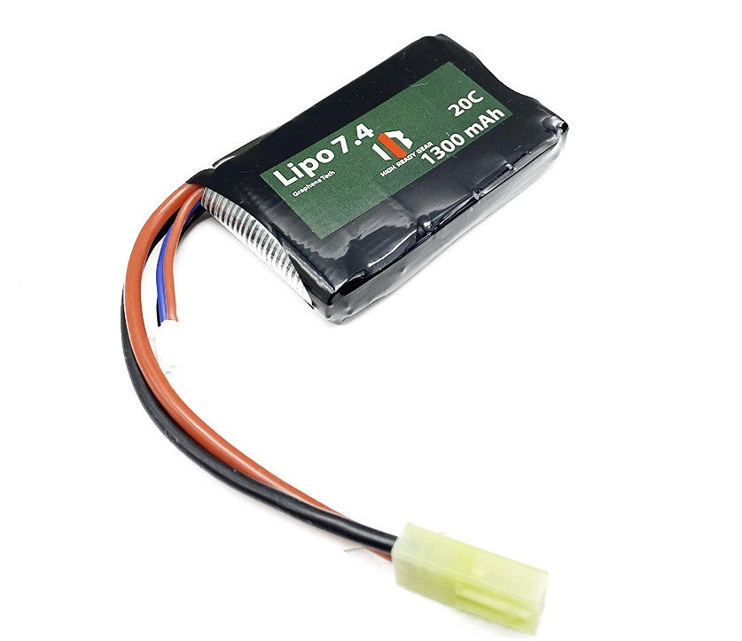HRG Graphene 7.4V PEQ LiPo 20C, 1300mAh Tamiya Battery