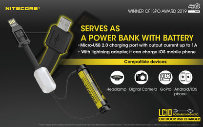 Nitecore Portable Magnetic USB Charger - LC10