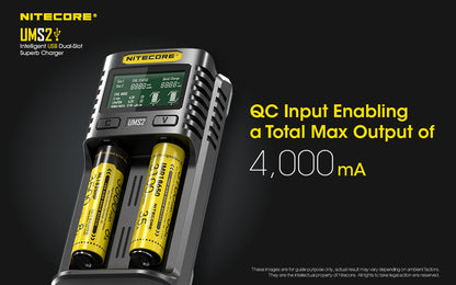 Nitecore Dual-Slot Superb Charger - UMS2
