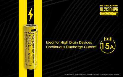 Nitecore High Drain USB-C Rechargeable Battery - NL2150HPR