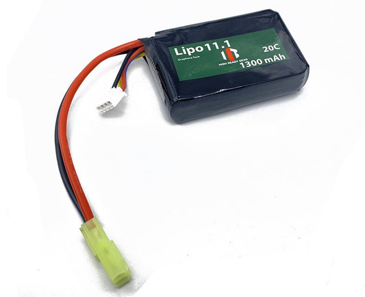 HRG - Brick - 11.1V PEQ LiPo 20C - 1300mAh Tamiya Battery