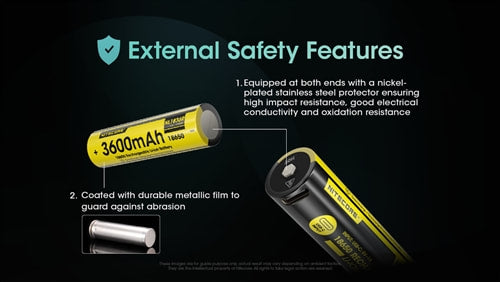Nitecore 18650 USB-C Rechargeable Battery 3600mAh - NL1836R