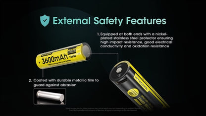 Nitecore 18650 USB-C Rechargeable Battery 3600mAh - NL1836R