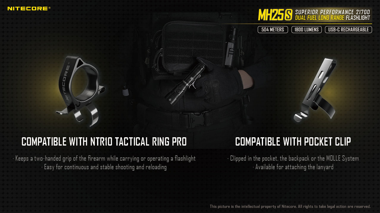 Nitecore Dual Fuel Long Range Flashlight - MH25S