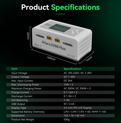 Gens Ace iMars D300 Plus Dual Channel Smart Charger