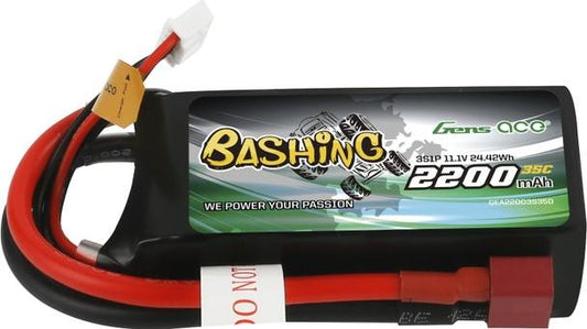 Gens ace 35C 2200mAh 11.1V Battery - Deans - Brick