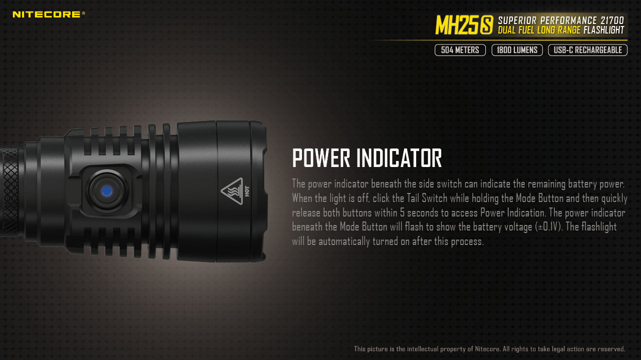 Nitecore Dual Fuel Long Range Flashlight - MH25S