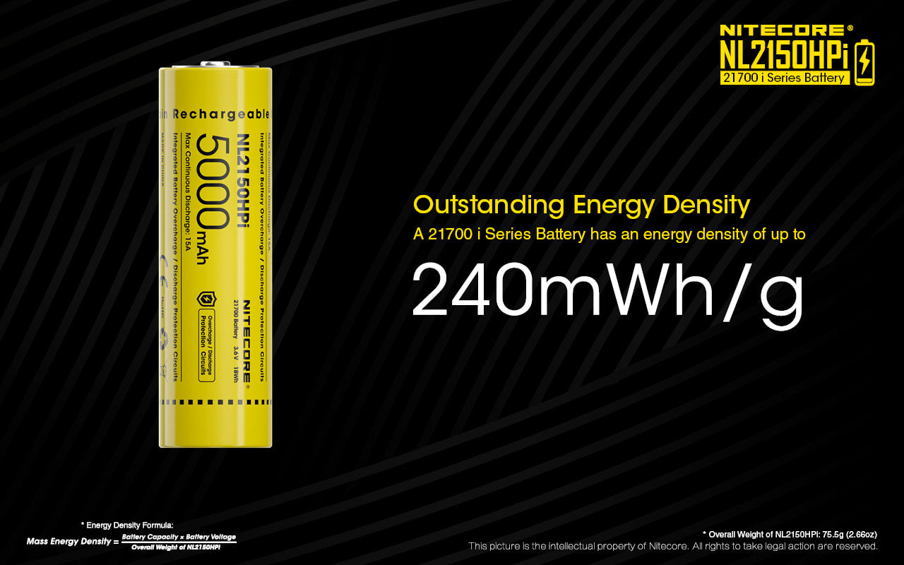 Nitecore High Drain 21700 i Series Battery - NL2150HPi